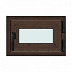 Fereastra 60x40cm, 1 canat, wenge (tabac), dreapta si rabatare, Klass, 7cm, 6 camere, 2 garnituri - Img 1