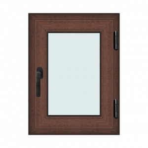 Fereastra 60x80cm, 1 canat, maro, nuc, dreapta si rabatare, Klass, 7cm, 6 camere, 2 garnituri - Img 1