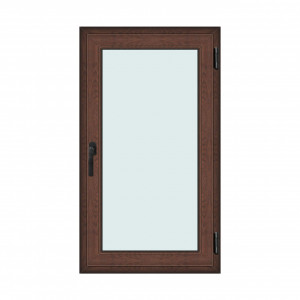 Fereastra 80x140cm, 1 canat, maro, nuc, dreapta si rabatare, Klass, 7cm, 6 camere, 2 garnituri