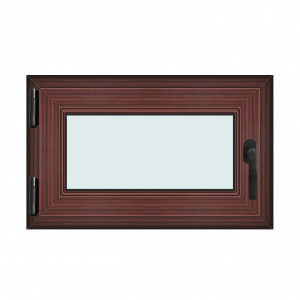 Fereastra 80x50cm, 1 canat, mahon, stanga si rabatare, Klass, 7cm, 6 camere, 2 garnituri