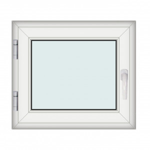 Fereastra 80x70cm, 1 canat, alb, stanga si rabatare, Klass, 7cm, 6 camere, 2 garnituri