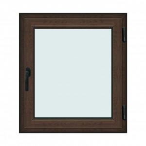 Fereastra 90x100cm, 1 canat, wenge (tabac), dreapta si rabatare, Klass, 7cm, 6 camere, 2 garnituri
