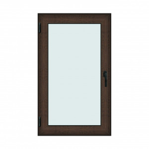 Fereastra 90x150cm, 1 canat, wenge (tabac), stanga si rabatare, Klass, 7cm, 6 camere, 2 garnituri - Img 1