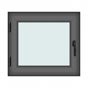 Fereastra 90x80cm, 1 canat, antracit, stanga si rabatare, Klass, 7cm, 6 camere, 2 garnituri