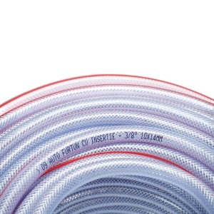 Furtun gradina PVC transparent 3/8 inch (10mm), PN9 bar, 10x14mm cu insertie textila impletita 50m/rola, BK80388 - Img 4