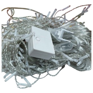 Instalație Crăciun Turturi – 15 m, 320 LED V5, Culoare Albastru, Fir Transparent, Perdea cu Franjuri, Interconectabilă, Interior/Exterior - Img 6