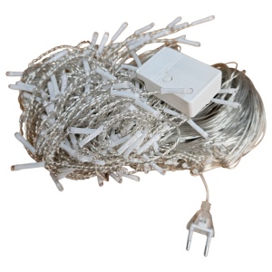 Instalație Crăciun Turturi – 15 m, 320 LED V5, Culoare Albastru, Fir Transparent, Perdea cu Franjuri, Interconectabilă, Interior/Exterior - Img 2