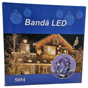 Instalație de Crăciun pe rolă – 50 m, LED multicolor, cablu discret - Img 4