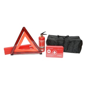 Kit siguranta auto, pachet legislativ obligatoriu de prim ajutor, trusa medicala, stingator, 2 triunghiuri , Cod: BK80600, Brand: BRECKNER GERMANY - Img 2