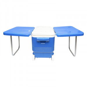 Lada frigorifica pentru picnic 45L albastra cu masa si 2 scaune 610x405x445mm, Cod: BK90326, BRECKNER GERMANY - Img 3
