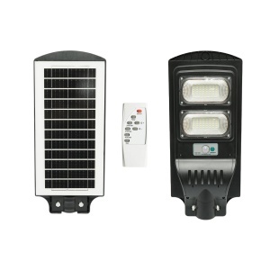Lampa solara LED iluminat stradal 100W cu panou solar 12W, baterie LiFePO4 8000mAh, senzor miscare, telecomanda, prindere stalp IP65 Breckner Germany, BK00160