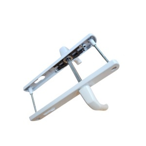 Maner usa, aluminiu, cu arc, latime sild 35mm, interax 85mm, alb, reversibil, tija si suruburi incluse, Glasspandoor - Img 3