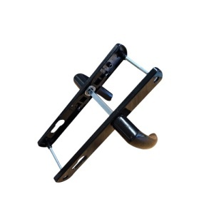 Maner usa, aluminiu, cu arc, latime sild 35mm, interax 85mm, negru, reversibil, tija si suruburi incluse, Glasspandoor - Img 3