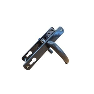 Maner usa, aluminiu, cu arc, latime sild 35mm, interax 92mm, antracit, reversibil, tija si suruburi incluse, Glasspandoor - Img 1