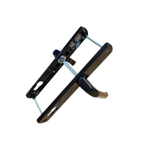Maner usa, aluminiu, cu arc, latime sild 35mm, interax 92mm, negru, reversibil, tija si suruburi incluse, Glasspandoor - Img 3