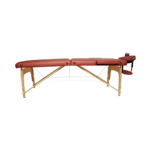 Masa de masaj pliabila portabila 2 zone, cadru lemn, spuma 5cm, inaltime 55-76cm, piele ecologica rosu burgundy 60x213cm THOR, THOR, 40TH431 - Img 3
