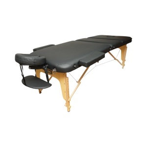 Masa de masaj pliabila portabila 3 zone, cadru lemn, spuma 5cm, inaltime 55-76cm, piele ecologica neagra 60x213cm THOR, THOR, 40TH436 - Img 2