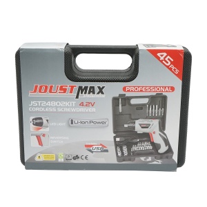 Masina de gaurit si insurubat electrica cu acumulator 4.2V 1300 mAh cu 45 accesorii, Cod: DISEU54, Brand: JOUSTMAX - Img 5