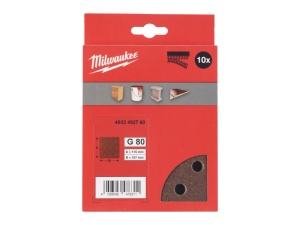 MILWAUKEE Șmirghel Velcro STD 115 x 107 mm / P80 10 găuri (10 buc) - Img 2