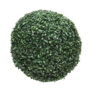 Minge decorativa artificiala verde cu frunze tip buxus 30cm, BK99238