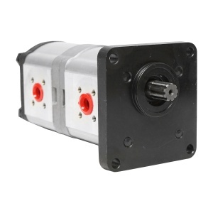 Pompa hidraulica dubla sens pe stanga, debit 22+14cm3 pentru New Holland, Case IH OEM 47129338, BRECKNER GERMANY, BK99186 - Img 2