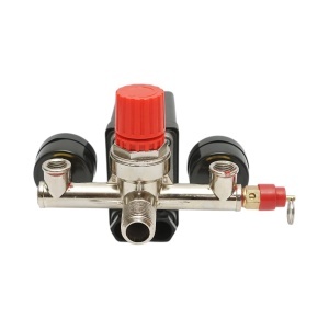 Presostat compresor aer 220V, regulator cu 2 manometre 12 bar, BK76309 - Img 4