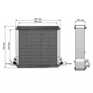 Radiator racire apa New Holland 724x587x100mm cod OEM 87302920, AUTOSPEED, AAB544 - Img 2