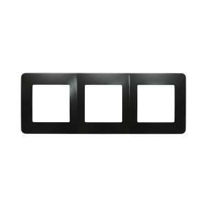 Rama tripla neagra PC priza si intrerupator 225x83mm, DISRP72