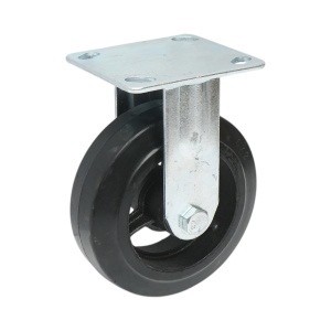 Roata fixa industriala 150x50mm fara frana, cauciuc plin negru, placa otel 115x100mm 200kg, DISVG26 - Img 5