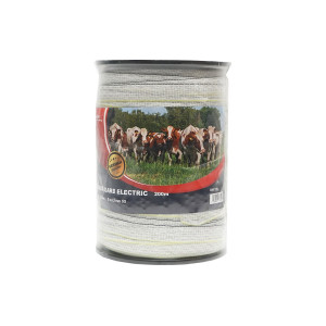 Rola banda alb-galben-negru, latime 20mm 5x0.3mm SS lungime 200m gard electric, Cod: BK87536,Brand: BAISAN - Img 2