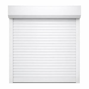 Rulou Aluminiu 190x70cm – Alb RAL 9016, aplicată pe ramă, casetă rectangulară, lamelă 39mm, acționare manuală, acționare partea dreaptă | Glasspandoor