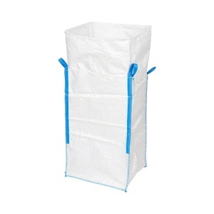 Sac big bag 95x95x165cm alb, capacitate 1500kg, tip U-Panel nelaminat, fund plan, top fusta 85cm, DISUX07
