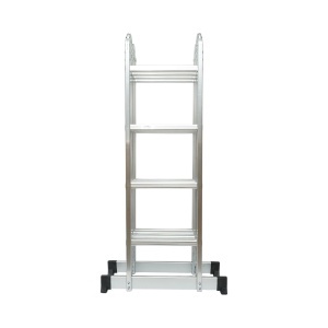 Scara aluminiu multifunctionala 4.7m, 4x4 trepte, pliabila cu balamale, sarcina maxima 150kg, DISEV53 - Img 7