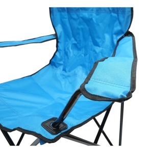 Scaun camping pliabil albastru cu suport pahar, husa transport, structura metalica 50x80x80cm, BK99241 - Img 8