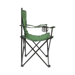 Scaun camping pliabil verde cu suport pahar, husa transport, structura metalica 50x80x80cm, BK99230 - Img 4