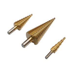 Set 3 burghie conice în 5 trepte 4-12mm, 9 trepte 4-20mm, 15 trepte 4-35mm din otel 4241 HSS pentru metal, aluminiu, lemn , Cod: DISPN69, Brand: CROWNMAN - Img 3