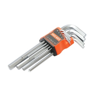Set 9 chei imbus hexagonale 1.5-10mm cu brat lung din otel forjat nichelat, Cod: DISPY25 - Img 3