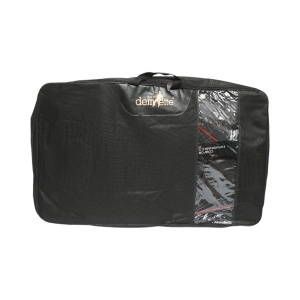 Set huse scaune auto Premium Negru-Rosu universale, design sport ergonomic, piele ecologica cu insertii textile, fata + spate 11 piese, DISVG58 - Img 9
