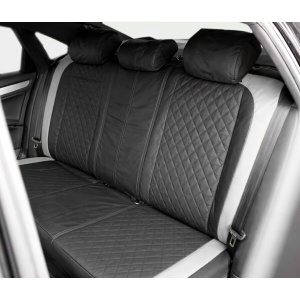 Set huse scaune auto universale Negru-Gri Diamond, piele ecologica matlasata, fata + spate 9 piese, DISVG55 - Img 5