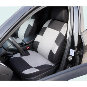 Set huse scaune auto universale Negru-Gri, material textil, fata + spate 9 piese, DISVG52 - Img 4