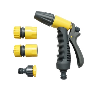 Set pistol de stropit reglabil cu 2 conectori 1/2 si adaptor 1/2-3/4 pentru furtun gradina , Cod: DISPT60 , Brand: CROWNMAN - Img 1