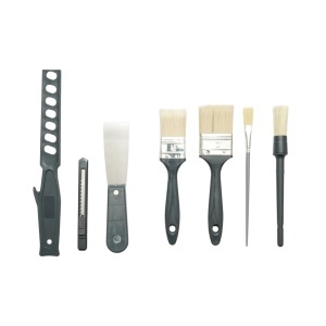 Set vopsit si zugravit cu trafaleti poliester 10cm, 25cm, 4 pensule, spaclu, mixer, tavita vopsea, gratar, folie protectie, cutter 15 piese Breckner Germany, BK00376 - Img 4
