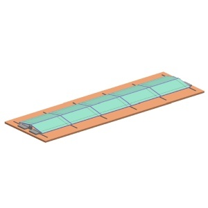 Sistem montare structura EST-VEST fixare placi balast 10 panouri solare fotovoltaice cu unghi 10 grade Breckner Germany, BK81010