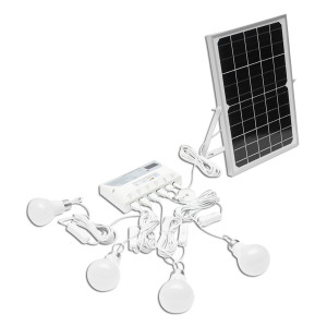 Sistem pentru iluminat cu 4 becuri LED, panou solar, 9V/12W si 1xUSB incarcare telefon, Cod: BK69218 Echivalență: DISDW38, Breckner Germany - Img 2