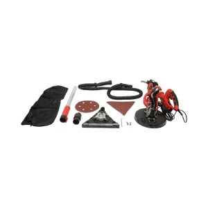 Slefuitor pereti si tavane tip girafa pliabil cu aspirator 710W, 220V, viteza 800-1800 r/min, 2 capete rotund/triunghiular, iluminare LED, 12 discuri incluse, DISSY69 - Img 2