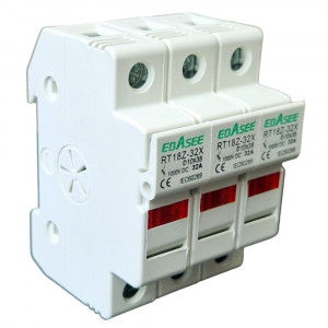 Soclu sigurante fuzibile, 3P, 16A, DC1000V, cu indicator LED, Ebasee - Img 2