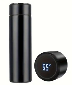 Termos digital din inox – 500 ml, afișaj LED, menține rece 24h / cald 18h - argintiu - Img 4