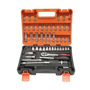 Trusa chei tubulare lungi si scurte, biti, hex, torx, antrenor cu clichet 1/4 inch 53 piese Breckner Germany, BK80635 - Img 1