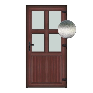 Usa Aruba, PVC & termopan, 80x190cm, mahon, dreapta, Klass, 7cm, 6 camere, sticla mata nisip alb