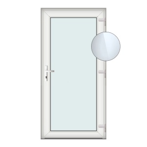 Usa Full Glass Transparent, PVC & termopan, 70x190cm, alb, dreapta, Klass, 7cm, 6 camere, sticla transparenta